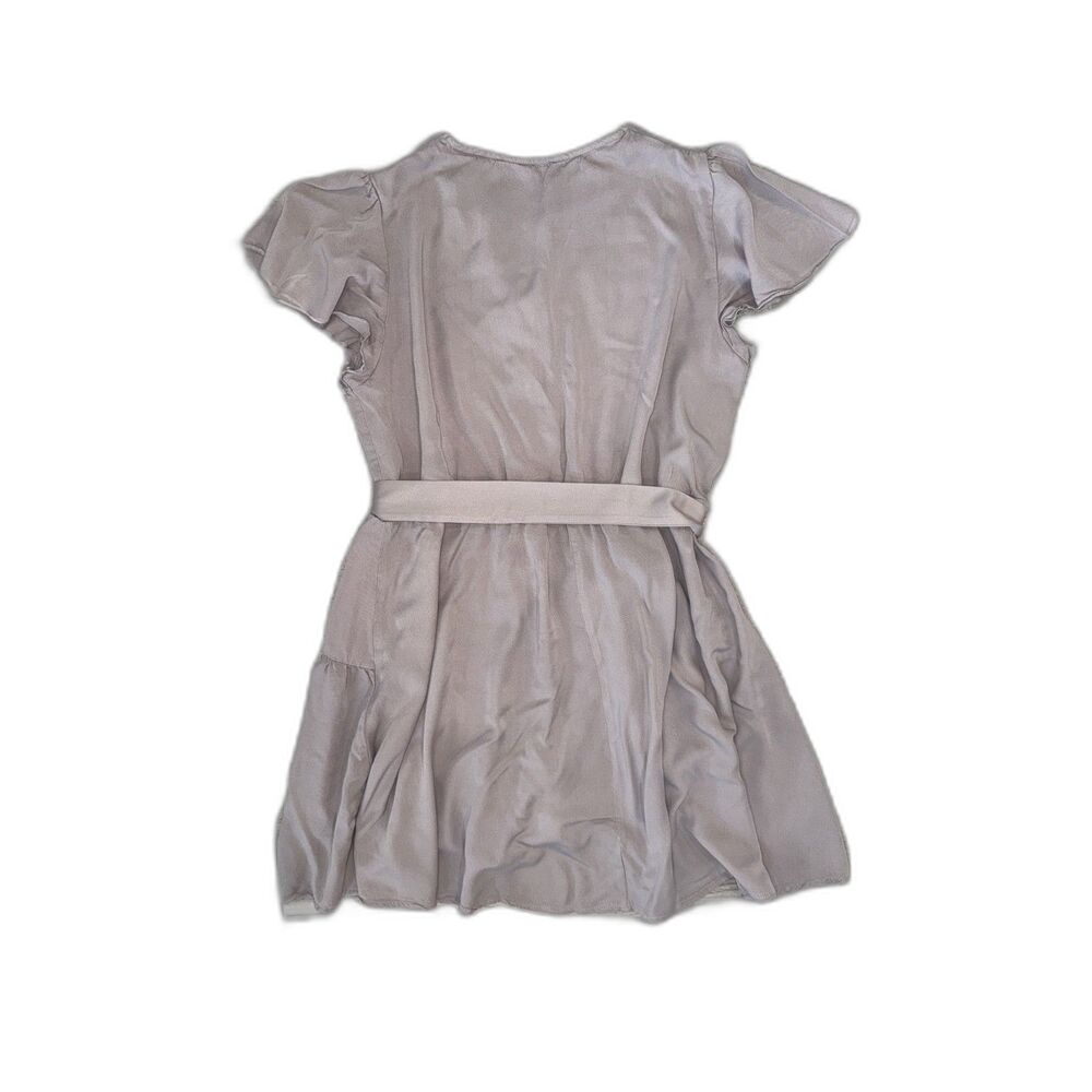 SHEIN Women's XL Dusty Mauve 100% Viscose Flutter Sleeve Tie Waist Mini Dress - Picture 8 of 8